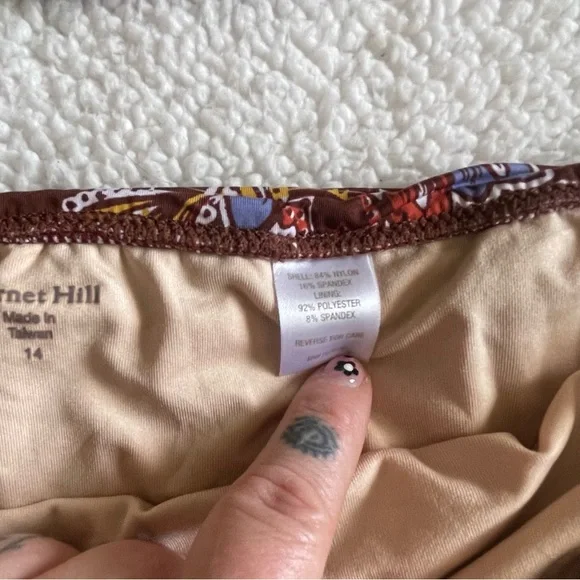 Garnet Hill mahogany paisley tankini size 10/14 - Picture 7 of 13